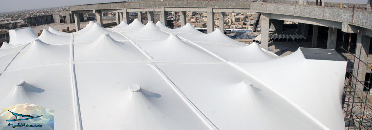 سقف چادری بازشو مجتمع تجاری خلیج فارس یزد | شرکت اطلس سان