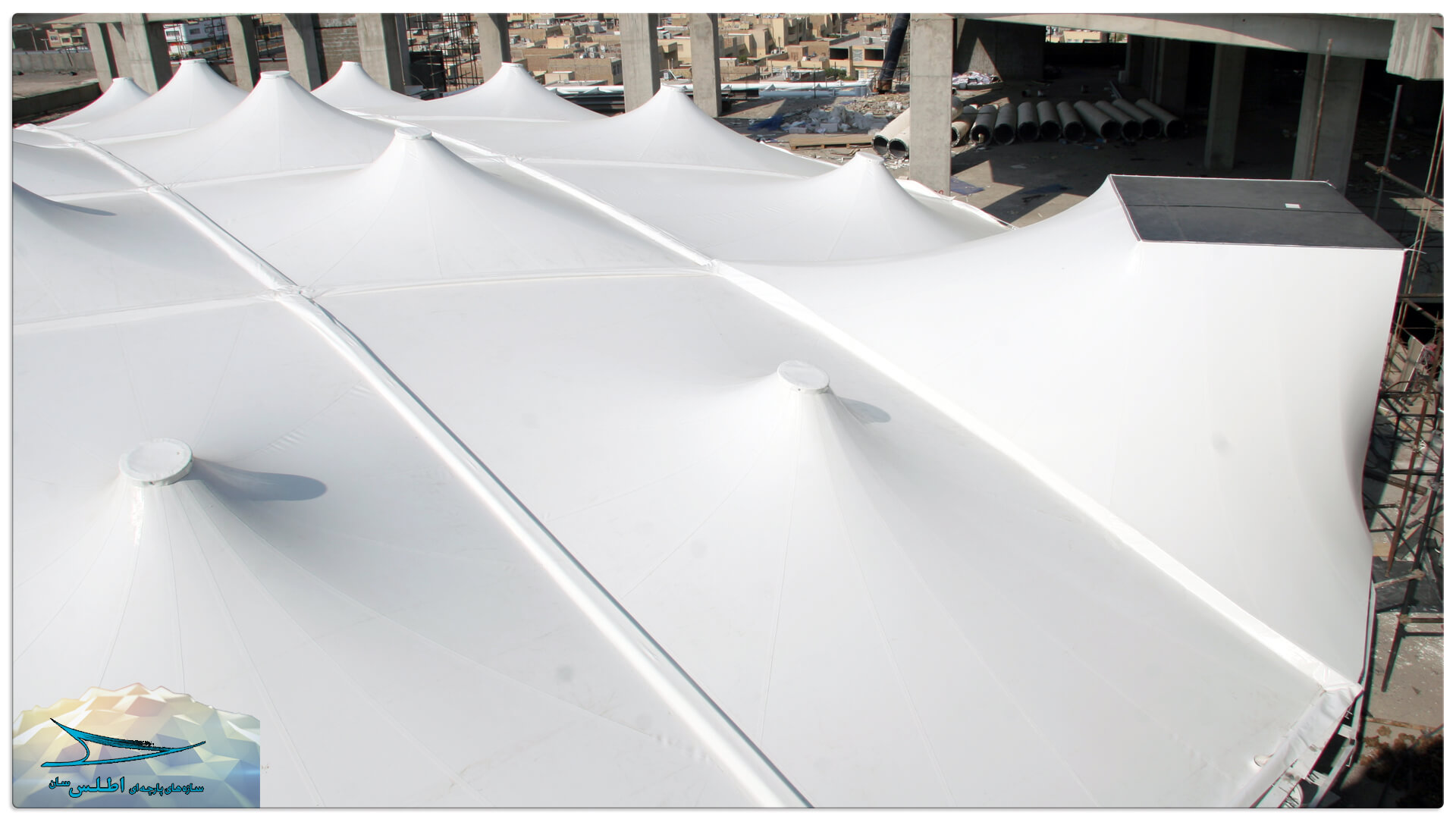 سازه چادری وید مرکزی مجتمع تجاری خلیج فارس یزد | اطلس سان