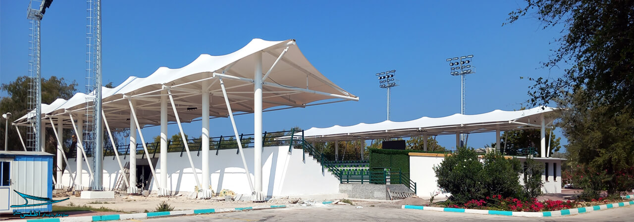 سازه پارچه ای سقف استادیوم تنیس مجموعه ورزشی المپیک کیش
